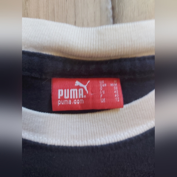 Puma Black/white Logo tee shirt men's medium - Picture 3 of 4